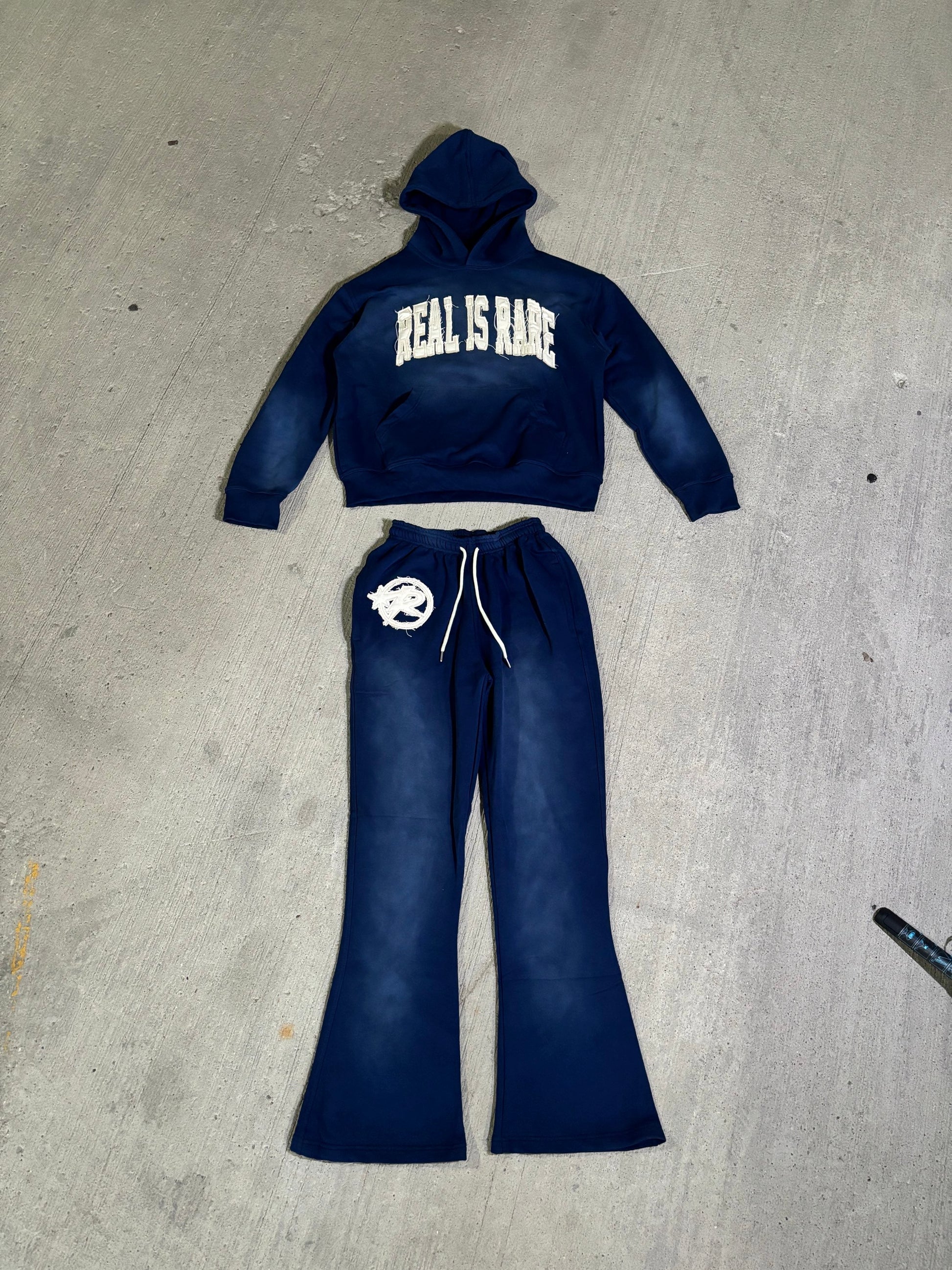 Navy flared logo sweats image 3