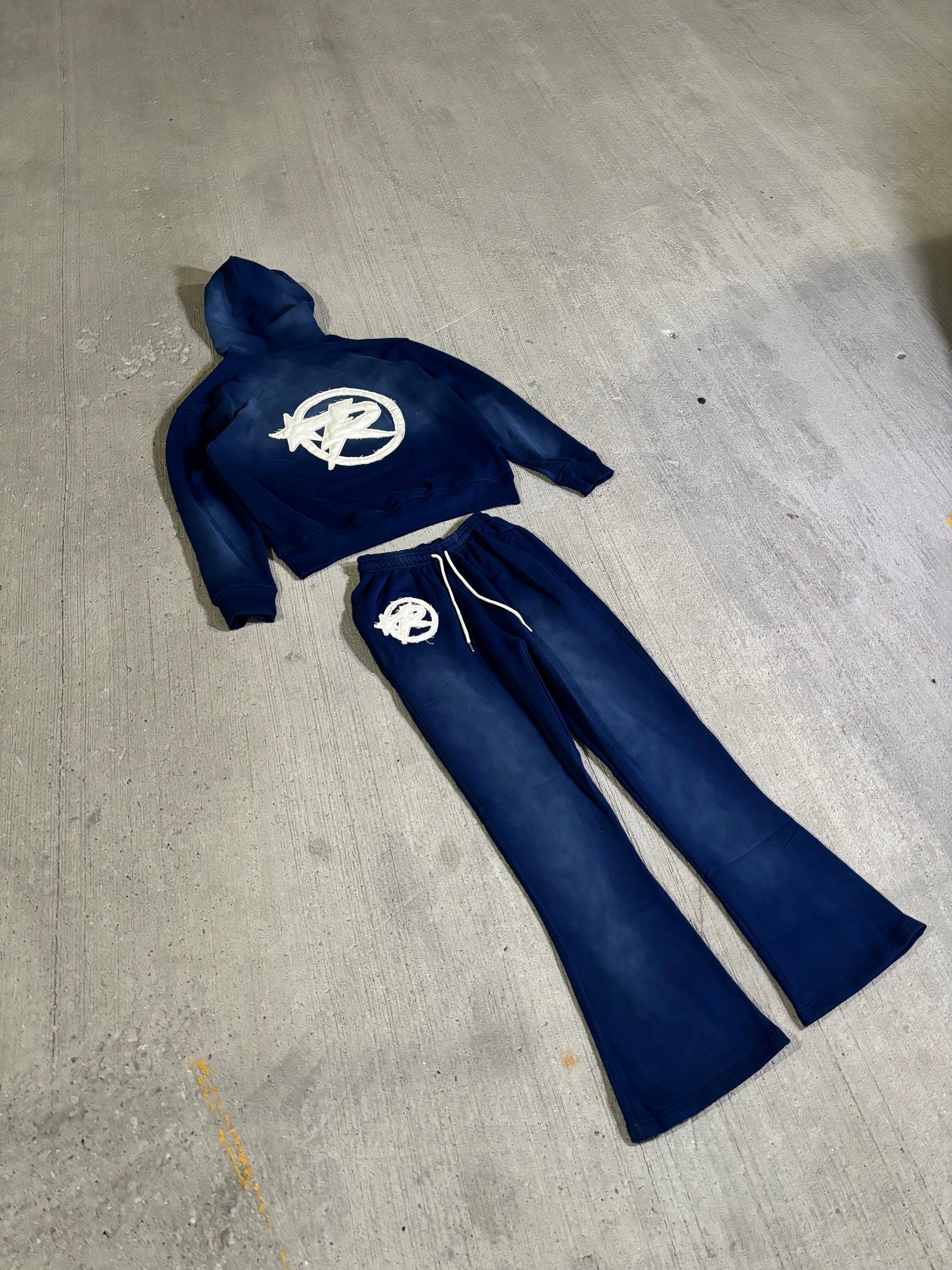Navy flared logo sweats image 2